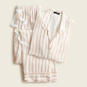 Flannel long-sleeve pajama set in stripe